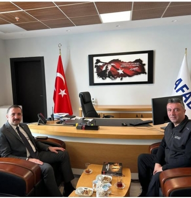 AFAD İl Müdür Yardımcısı Ali Polat’ı ziyaret ederek ilçemize dair istişarelerde bulunduk.  Nazik misafirperverliği için teşekkür ediyorum.